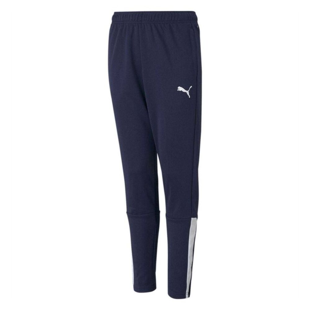 Puma Childrens/Kids Team Liga Tapered Tracksuit Bottoms / Navy/White
